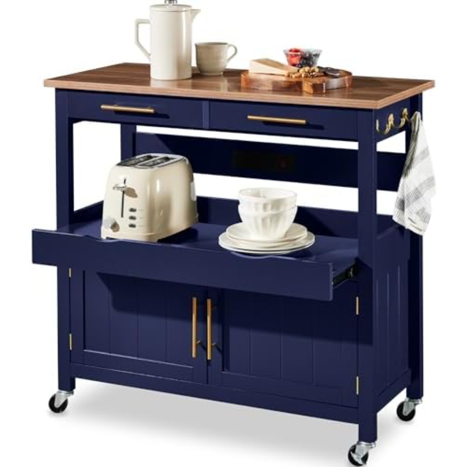 Outdoor Kitchen Power Outlet - 36 Zoll Große Rollbare Kücheninsel mit