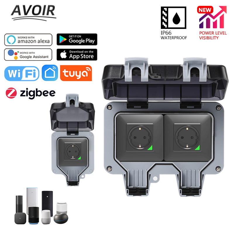 Outdoor Zigbee Power Plug - Avoir Tuya Zigbee Steckdosen IP66 Wasserdichte