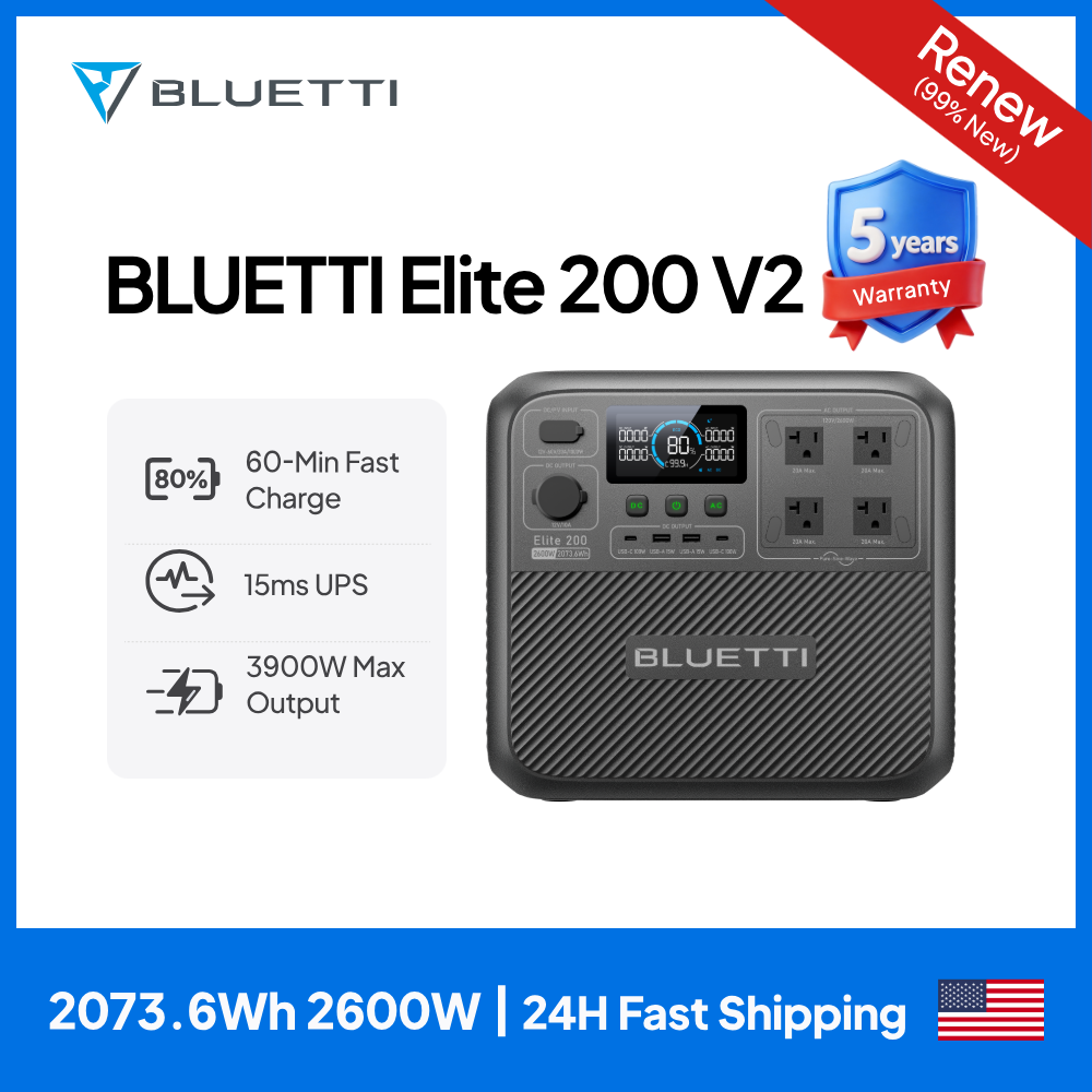 Outdoor Power Source - 【Renew】BLUETTI Elite 200 V2 Tragbare Powerstation