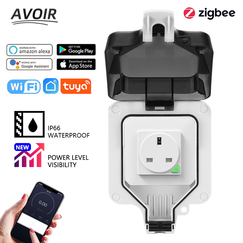Outdoor Zigbee Power Plug - Avoir Zigbee Tuya IP66 Wand Im