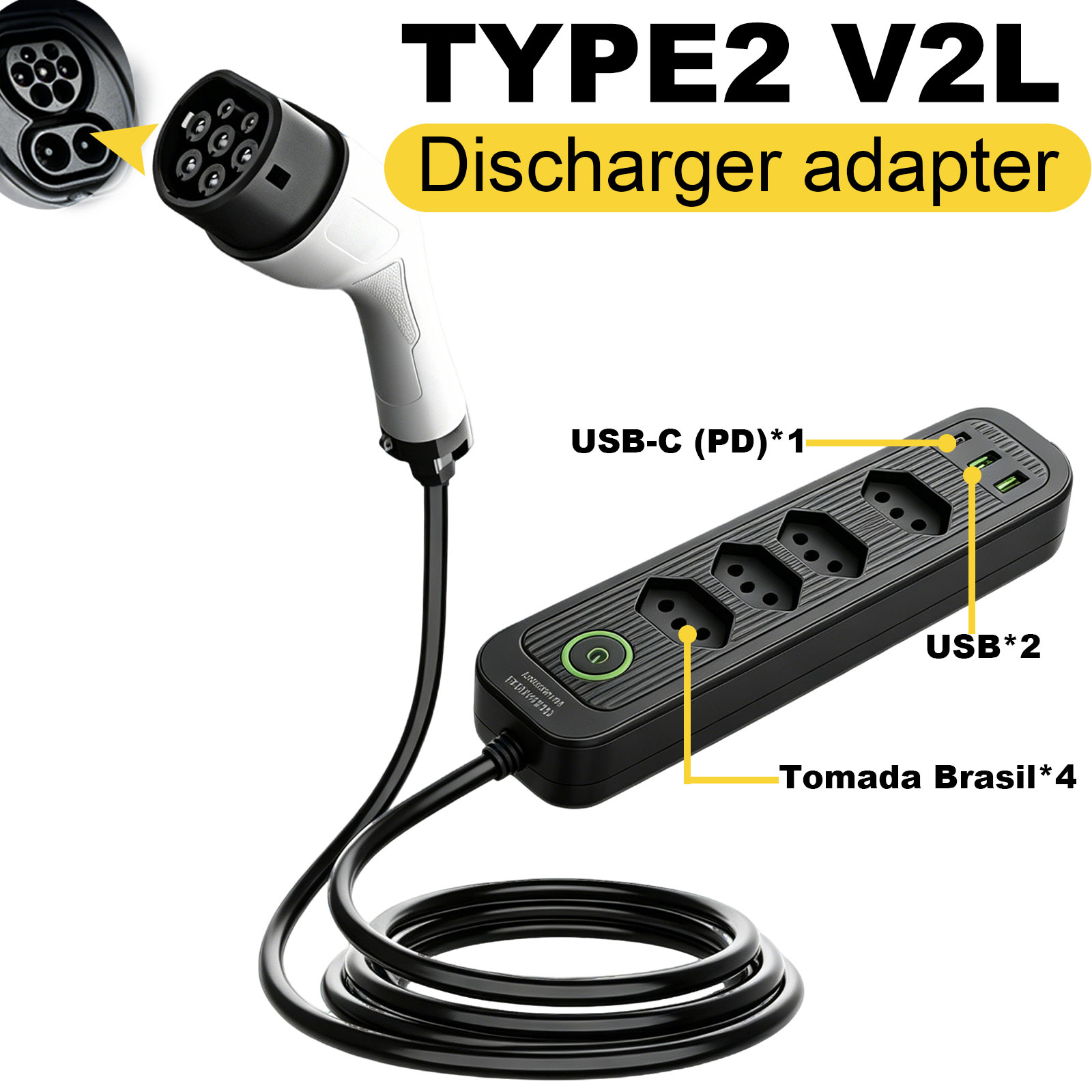 Typ2 V2L Entladeadapter 16A Br – Outdoor Power Adapter Bewertung und Preis
