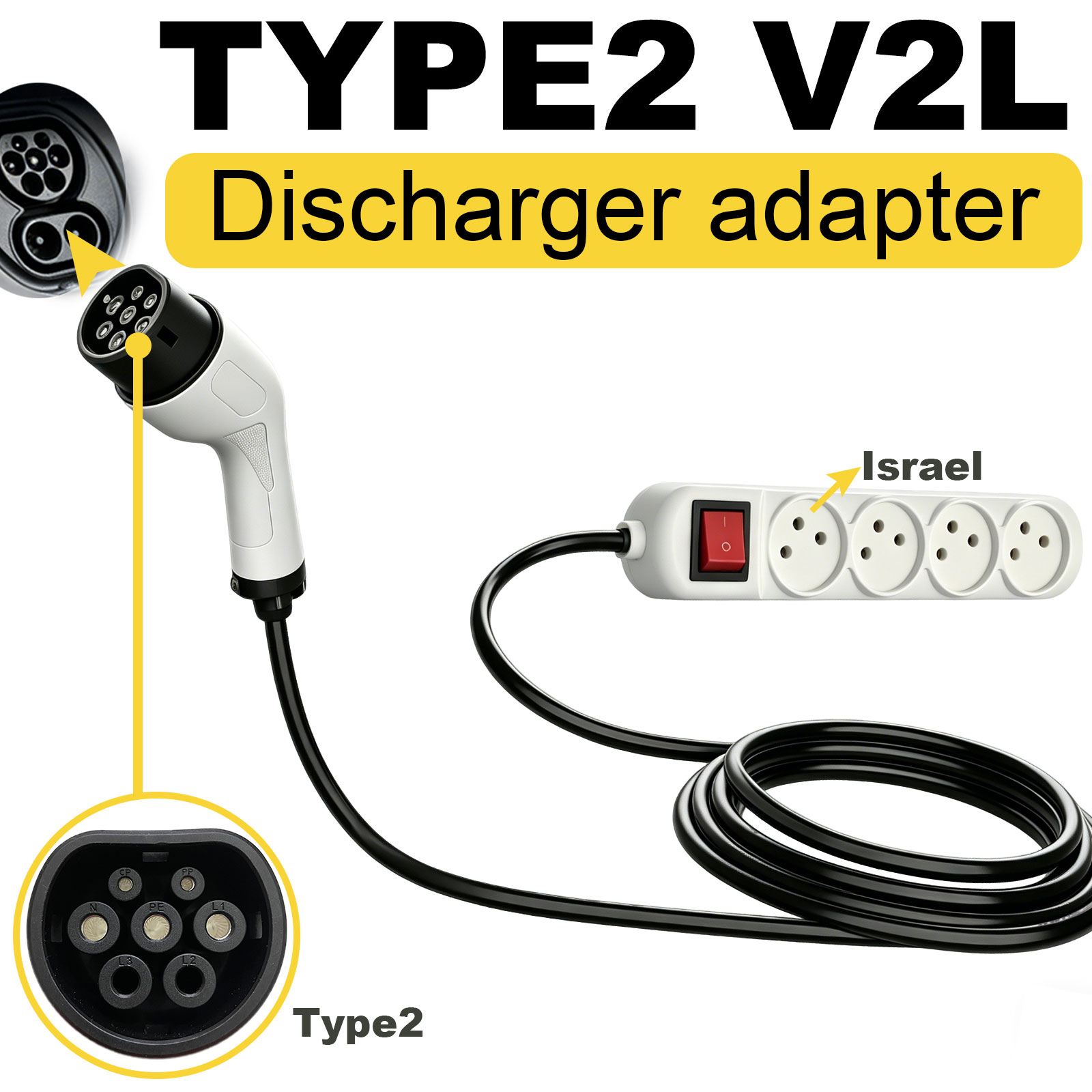 Typ2 V2L Entladeadapter Israel – Outdoor Power Adapter Bewertung und Preis