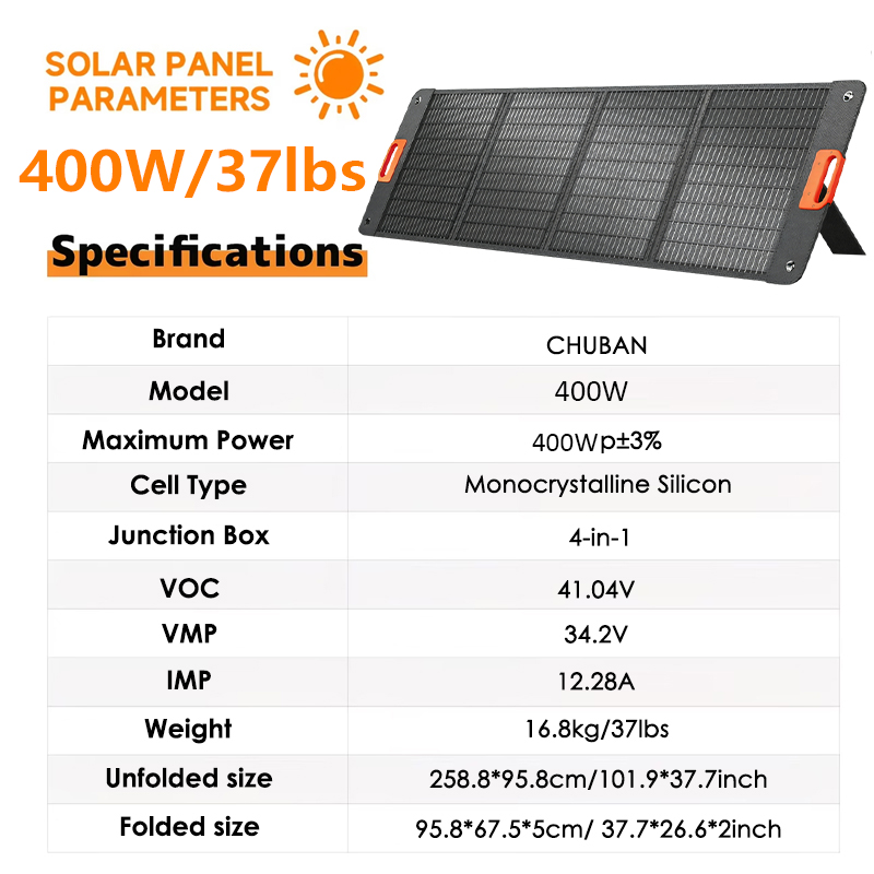 200W Faltbares Solarpanel 400W – Outdoor Power Source Bewertung und Preis